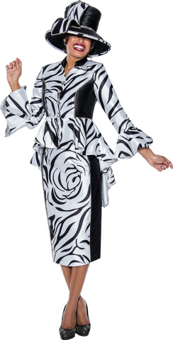 GMI 10182 zebra print skirt suit