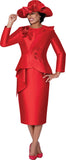 GMI 400572 red silky twill skirt suit