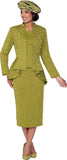 GMI 400663 Olive green scuba skirt suit