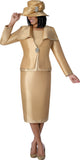 GMI 401753 champagne gold silky twill skirt suit