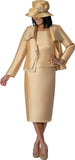GMI 401753 champagne gold skirt suit