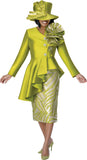 GMI 401762 green jacquard skirt suit