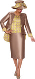 GMI 9853 houndstooth print skirt suit