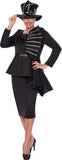 GMI 9882 black scuba skirt suit