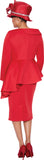 GMI 9882 red asymmetrical skirt suit