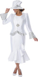 GMI 401903 white bell sleeve skirt suit