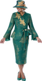 GMI 401932 green bell sleeve skirt suit