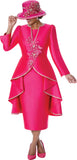 GMI 402033 magenta high low skirt suit