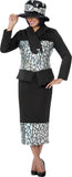 GMI 402082 black print skirt suit