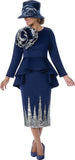 GMI 402112 navy blue skirt suit