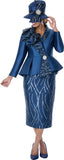 GMI 402132 navy blue sequin skirt suit