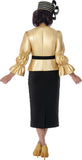 GMI 402142 Gold Leather skirt suit