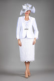 Giovanna G1229 white skirt suit