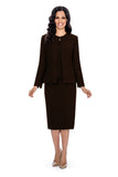 Giovanna 0721 Brown skirt suit
