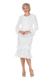 Giovanna 0957 white petal skirt suit