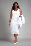 Giovanna 0958 white lace jacket dress