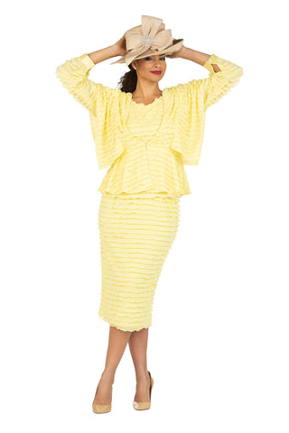 Giovanna 0961 yellow skirt suit