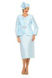 Giovanna 0980 ice blue skirt suit