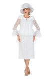 Giovanna D1627 white skirt suit