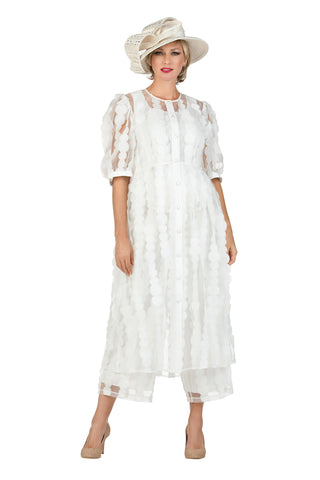 Giovanna D1628 off white sheer pant suit