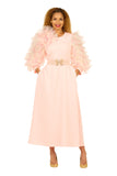 Giovanna D1677 peach ruffle sleeve maxi dress