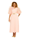 Giovanna D1677 peach puff sleeve maxi dress