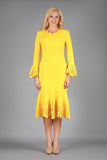 Giovanna D1680 mustard yellow scuba dress