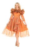 Giovanna D1685 orange mesh dress