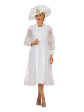 Giovanna D1694 white midi jacket dress