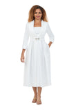 Giovanna D1708 white shantung jacket dress