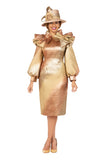 Giovanna D1712 copper brocade dress