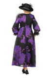 Giovanna D1714 purple brocade maxi dress