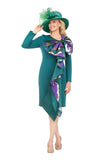 Giovanna D1710 Eerald Green Scuba Midi Dress