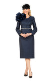Giovanna D1715 navy blue midi dress