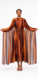 Giovanna D1718 burnt orange cape dress