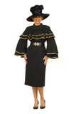 Giovanna D7215 black bell sleeve dress
