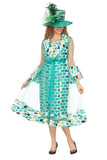 Giovanna D7218 green sheer jacket dress
