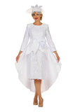 Giovanna D7221 white lace high low dress
