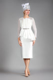 Giovanna 2422 ivory silky twill dress