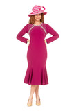 Giovanna 2423 violet scuba dress