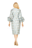 Giovanna 2424 blue jacquard dress