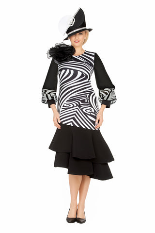 Giovanna 2436 black swirl dress