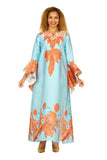 Giovanna DP2442 blue floral maxi dress