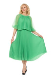 Giovanna 2456 Kelly green chiffon midi dress
