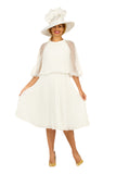 Giovanna 2456 off white chiffon midi dress