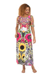 Giovanna DP2460 sunflower print maxi dress