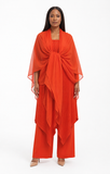 Giovanna DP2461 orange pleated pant set