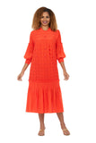 Giovanna 2463 Orange pleated dress
