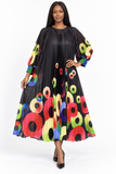 Giovanna DP2466 black pleated maxi dress