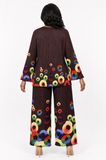 Giovanna DP2467 coffee pleated pant set